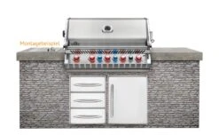 Napoleon Prestige Pro 665-3 Edelstahl Einbaugrill Gas - Inkl. Drehspieß - Modell 2023 -Napoleon Napoelon Prestige Pro 665 Einbaugrill Montagebeispiel 1