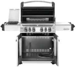 Napoleon Prestige 500 Edelstahl Gasgrill - Mit Safety Glow - X-DEAL Inkl. Grillthermometer, Schneidebrett Und Windschild Für SIZZLE ZONE -Napoleon Napoleon Prestige 500 Gasgrill Edelstahl open 2