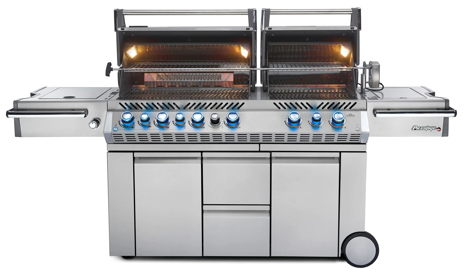 Napoleon Prestige Pro 825-3 Edelstahl Gasgrill Inkl. Drehspieß Und Bodenbeleuchtung - Modell 2023 1 Napoleon Prestige Pro 825-3 Edelstahl Gasgrill Inkl. Drehspieß Und Bodenbeleuchtung - Modell 2023